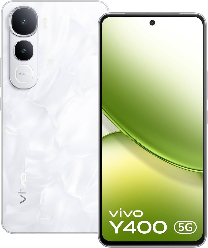 Vivo Y400 5G (Glam White, 8GB RAM, 128GB Storage)