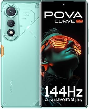 POVA Curve 5G (Neon Cyan, 8GB+128GB) | 144Hz Curve AMOLED | Slimmest 7.45mm Curve with 5500mAh Batte