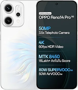 OPPO Reno14Pro 5G (Pearl White, 12GB RAM, 256GB Storage)