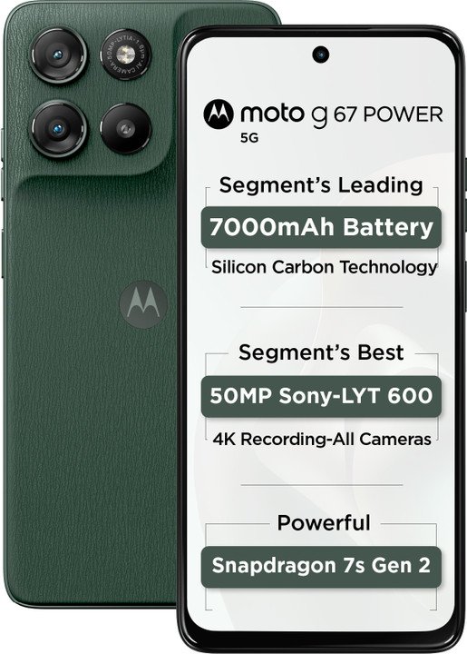 Motorola G67 Power 5G (Pantone cilantro, 8GB RAM, 128GB Storage)