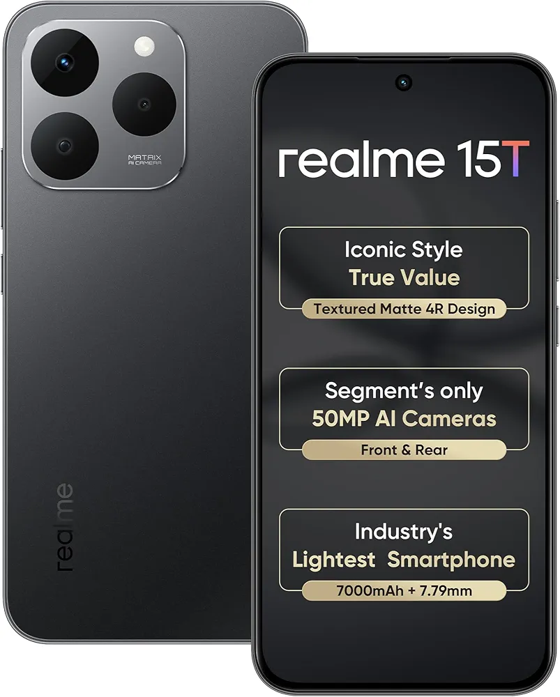 realme 15T 5G Smartphone 8+128GB Suit Titanium,6.67inch Screen, 120Hz Display,7000mAh Battery,