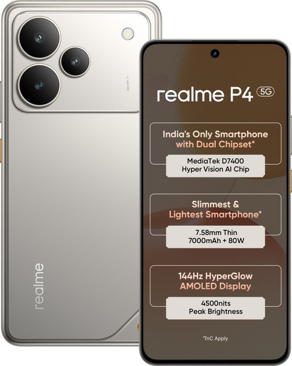 realme P4 Smartphone (Steel Grey, 128.0, GB, 8.0, GB)