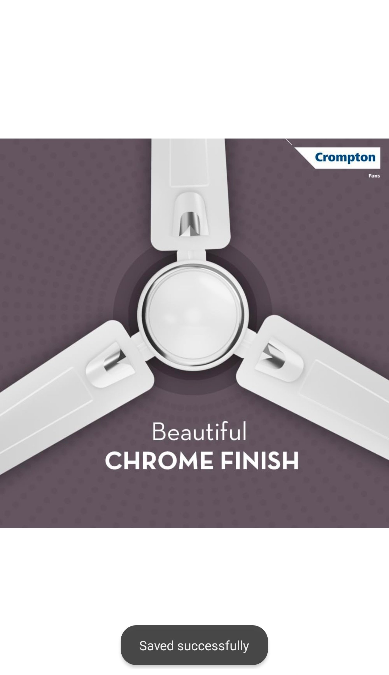 Crompton SUREBREEZE HILL BRIZ NEO 1200 mm (48 inch) Ceiling Fan (Opal White) Star rated energy effic