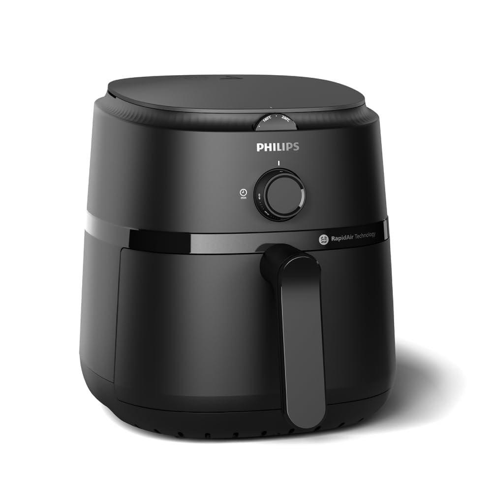 PHILIPS Air Fryer NA120/00, uses up to 90% less fat, 1500W, 4.2 Liter, with Rapid Air Technology (Bl