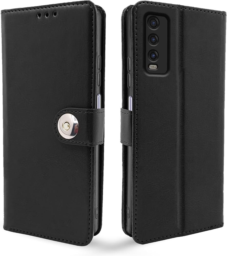 Vivo Y12s / Y20 / Y20i / Y20G Flip Cover Leather Finish | Inside TPU with Card Pockets | Wallet Stan