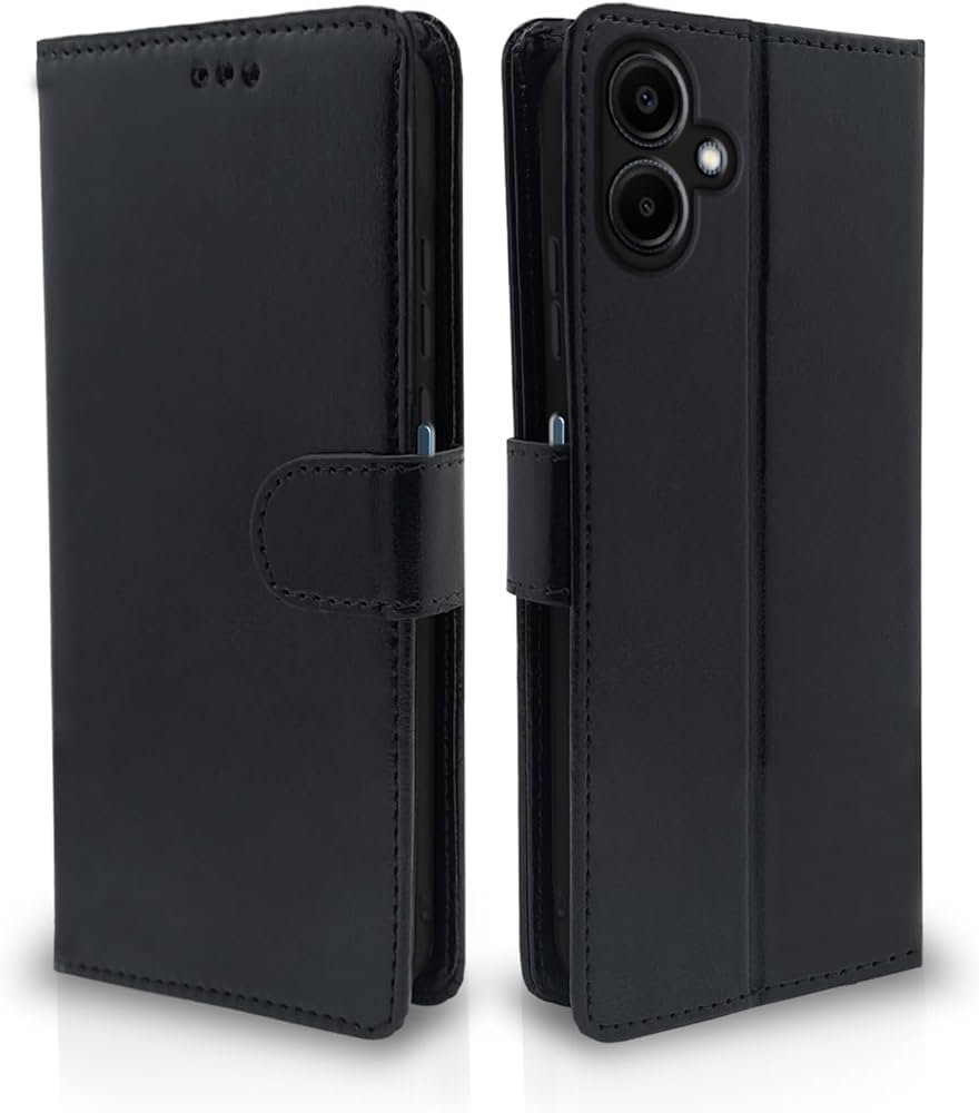 SAMSUNG A06 Flip Cover Leather Finish | Inside TPU with Card Pockets | Wallet Stand and Shock Proof 
