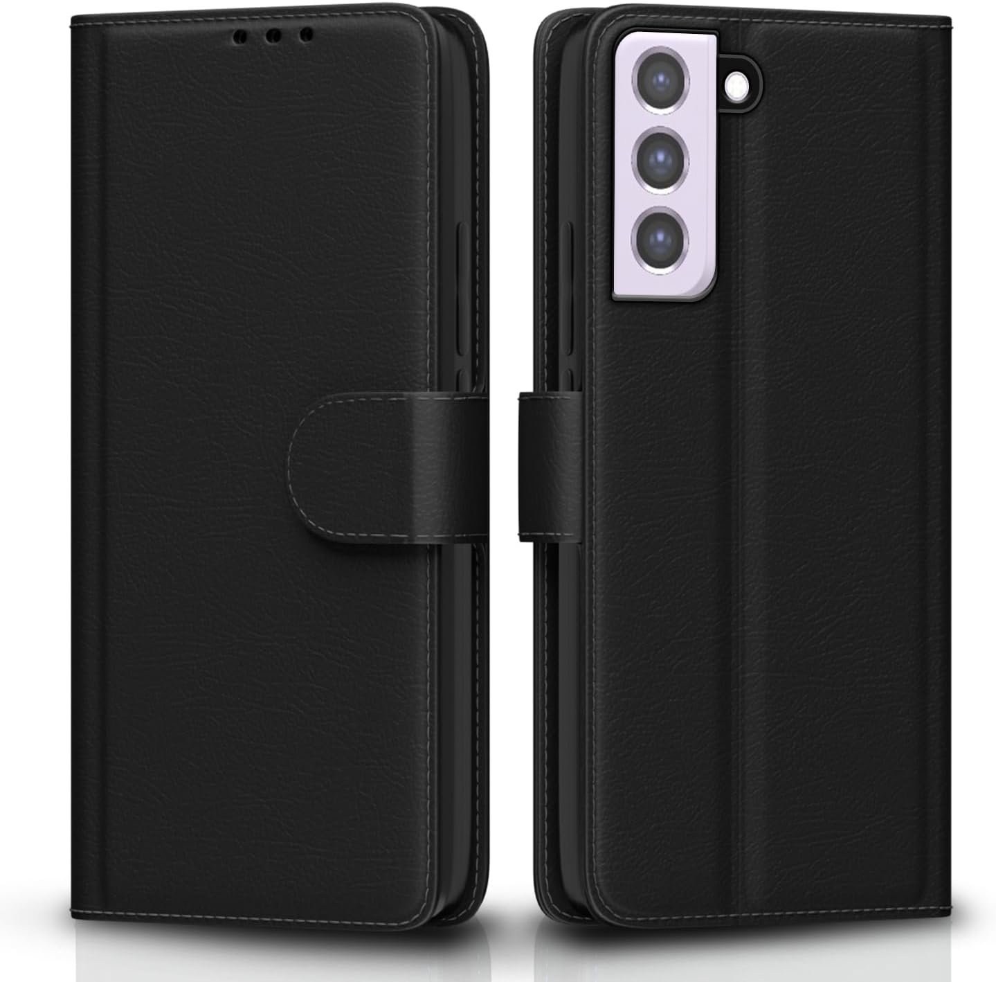 Samsung Galaxy S21 FE 5G Flip Case Leather Finish | Inside TPU with Card Pockets | Wallet Stand and 