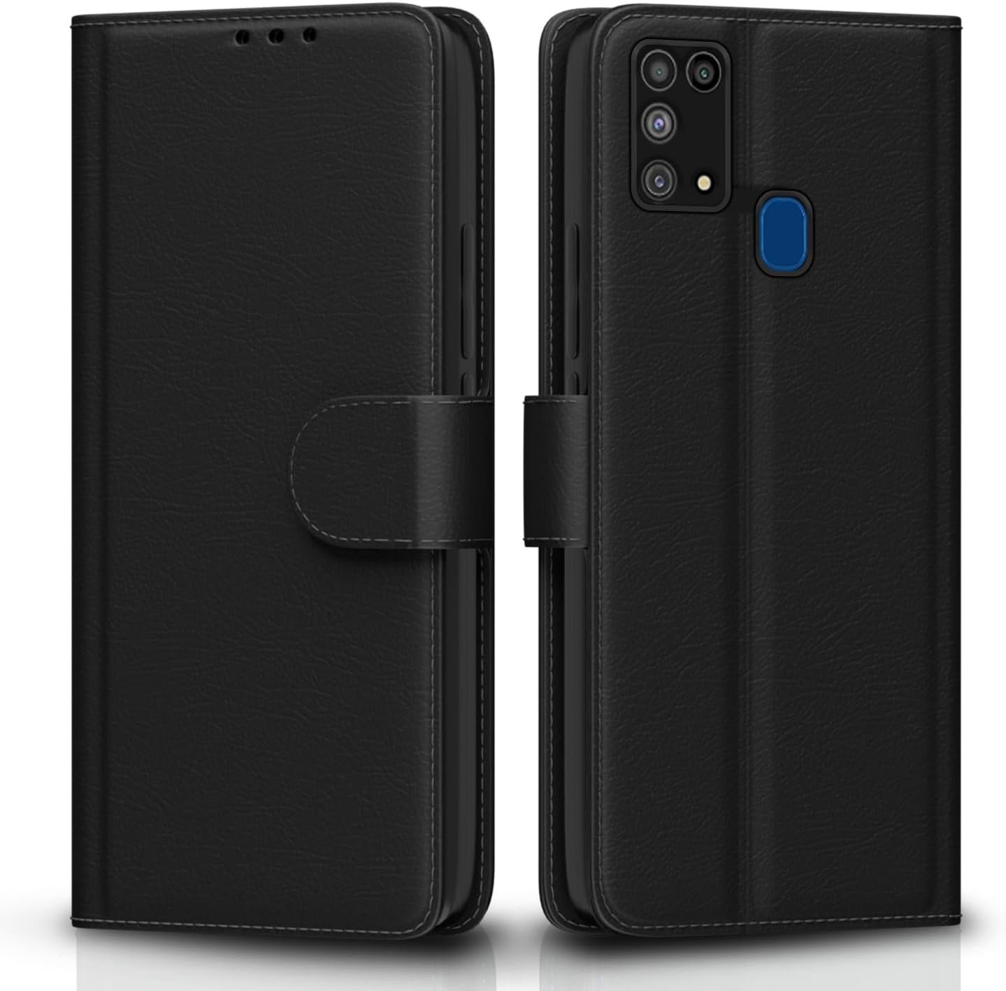 Samsung Galaxy M31 / F41 / M31 Prime Flip Cover Leather Finish | Inside TPU with Card Pockets | Wall