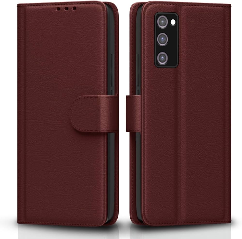 Samsung Galaxy S20 FE / S20 FE 5G Flip Case Leather Finish | Inside TPU with Card Pockets | Wallet S