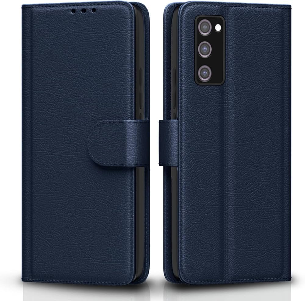 Samsung Galaxy S20 FE / S20 FE 5G Flip Case Leather Finish | Inside TPU with Card Pockets | Wallet S