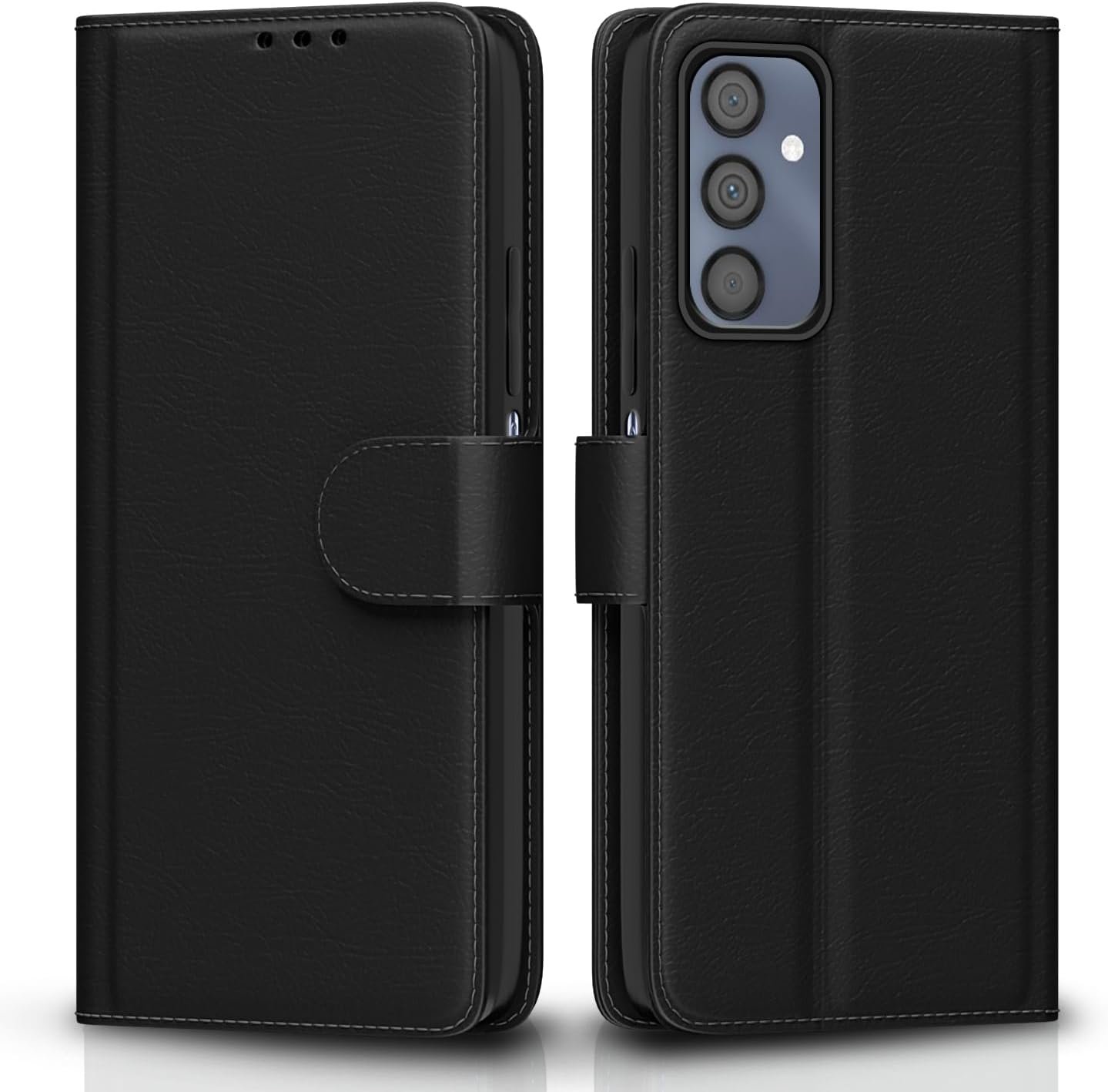 Samsung Galaxy M34 5G Flip Cover Leather Finish | Inside TPU with Card Pockets | Wallet Stand and Sh