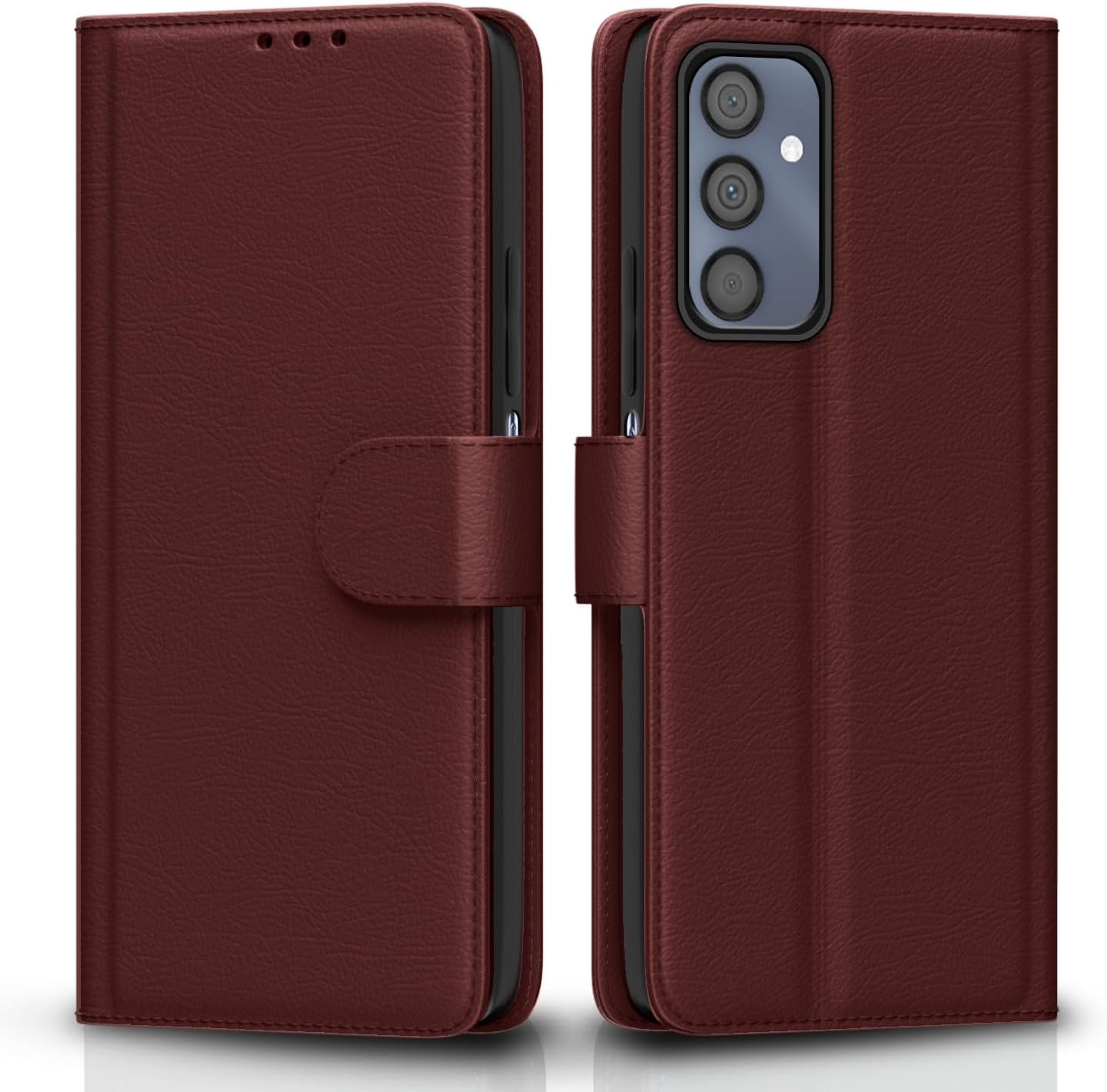 Samsung Galaxy M34 5G Flip Cover Leather Finish | Inside TPU with Card Pockets | Wallet Stand and Sh