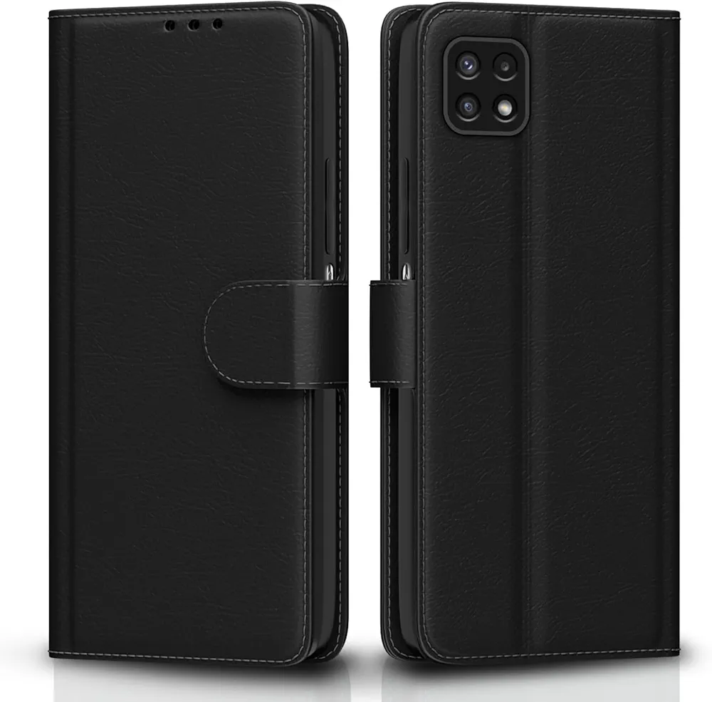 Samsung Galaxy A22 5G / F42 5G Flip Case Leather Finish | Inside TPU with Card Pockets | Wallet Stan