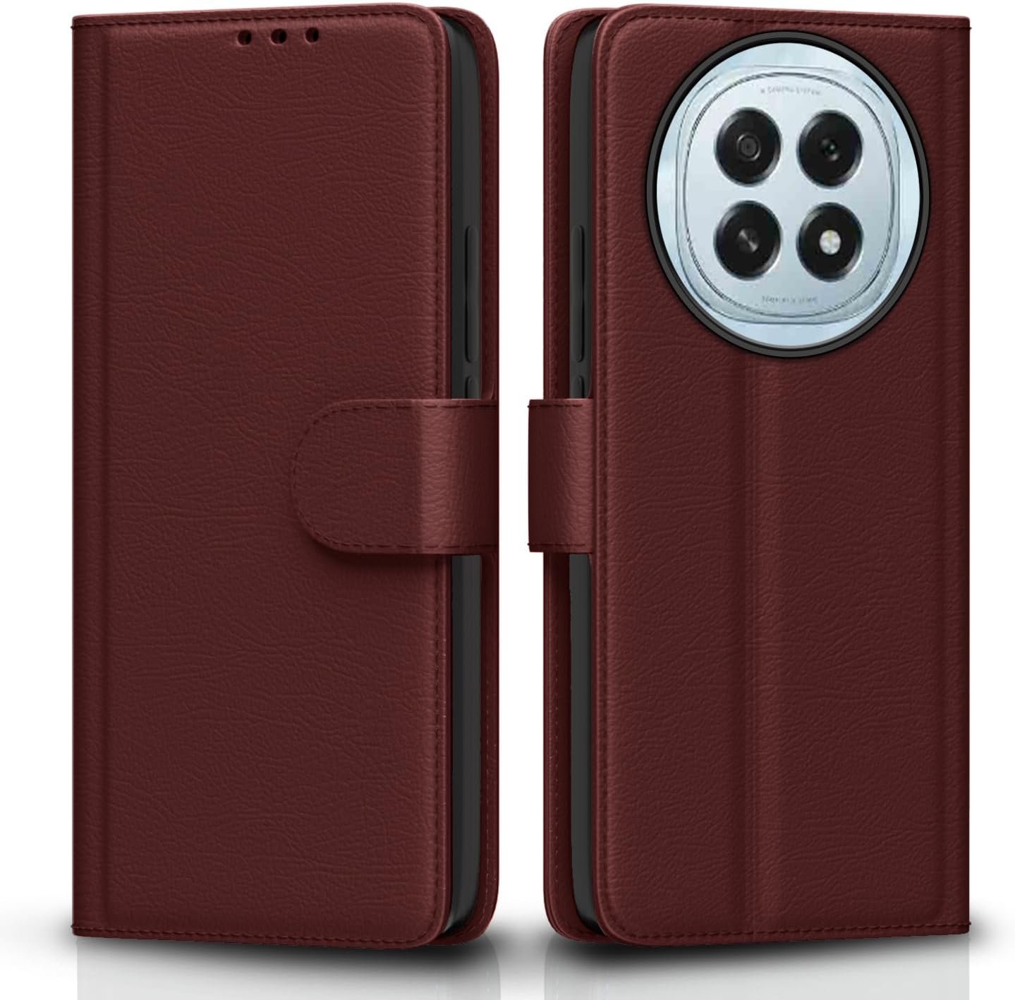 Oppo F29 5G Leather Finish | Inside TPU with Card Pockets | Wallet Stand and Shock Proof | Complete 