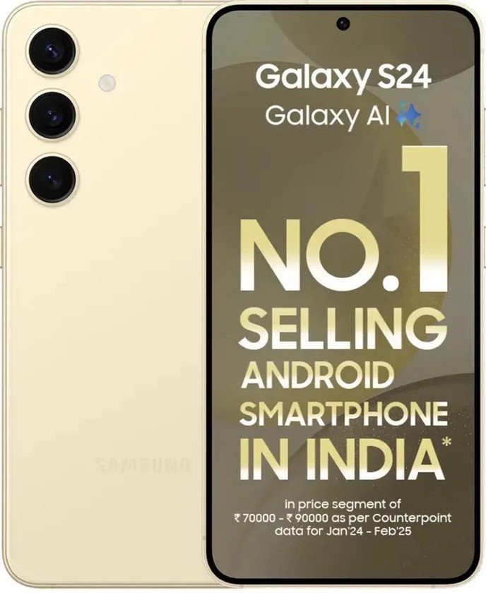 Samsung Galaxy S24 5G AI Smartphone (Amber Yellow, 8GB, 256GB Storage)