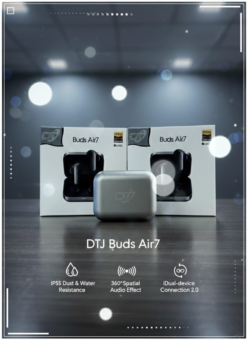 DT Buds Air7  TWS Earphone Colour grey color 