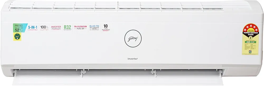 Godrej1.5 Ton 5 Star Inverter Split AC Copper, Anti-Dust Filter, SIC 18ITC5-Wyd, White