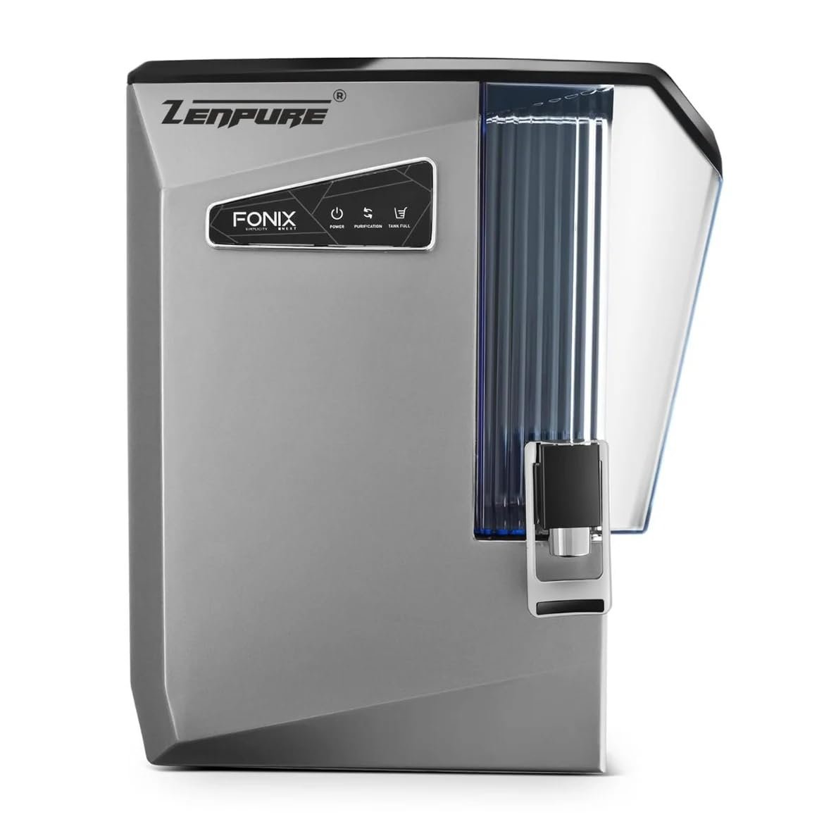 Zenpure Aqua Fonix RO UV UF Copper Alkaline Water Purifier 12L Storage Tank Advanced Multi-Stage Water Purification for Home and Kitchen with 5-Year Warranty (Grey)